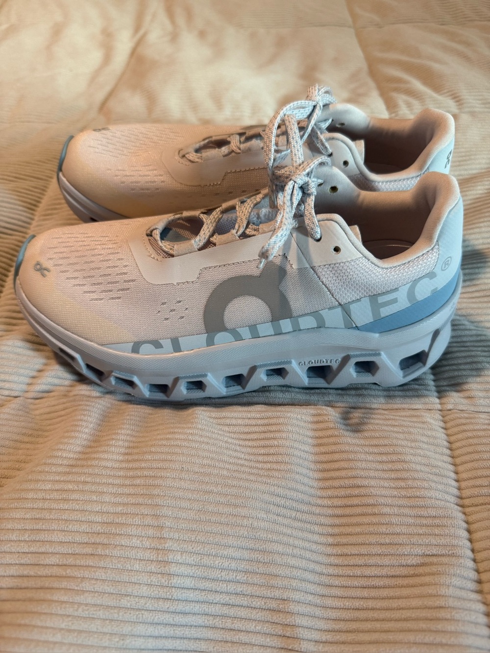 On Running Cloudmonster 1 White Glacier Women’s Running Sneakers
